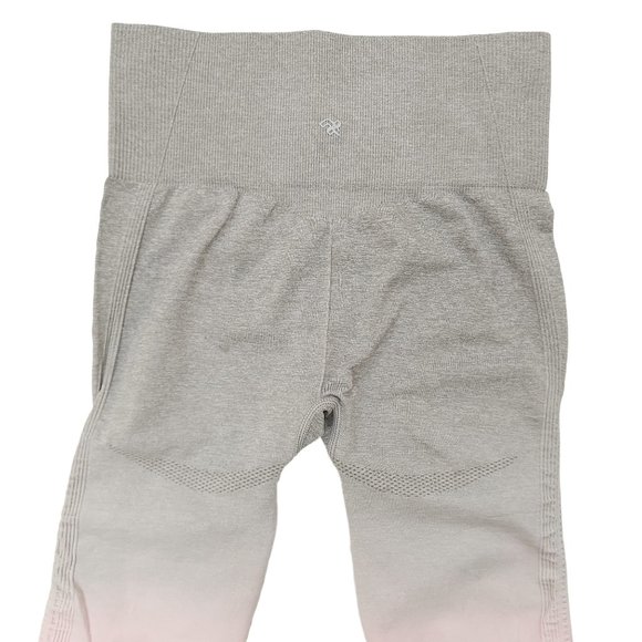 Chiczele Leggings Womens Small High Waisted Gray Pink Athletic Yoga Gym - Picture 5 of 11